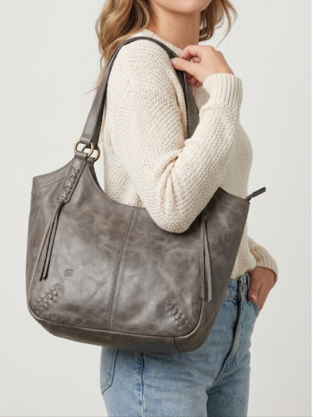 Born Women Daphner Leather Shoulder Hobo Bag Purse